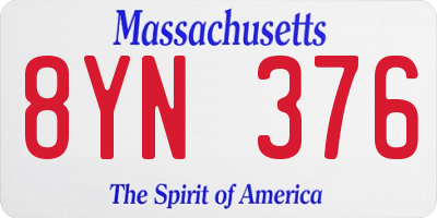 MA license plate 8YN376