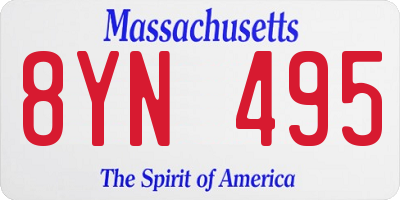 MA license plate 8YN495