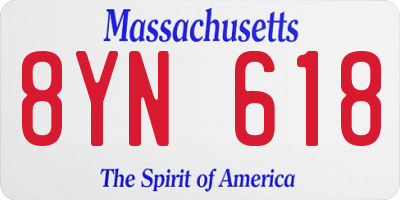 MA license plate 8YN618