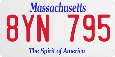 MA license plate 8YN795