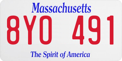 MA license plate 8YO491