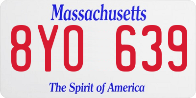 MA license plate 8YO639