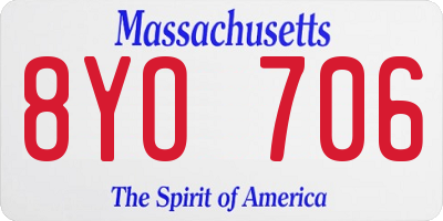 MA license plate 8YO706