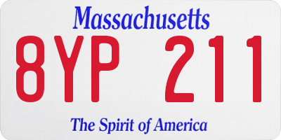MA license plate 8YP211