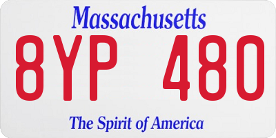 MA license plate 8YP480
