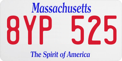 MA license plate 8YP525