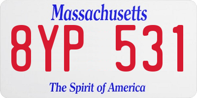 MA license plate 8YP531