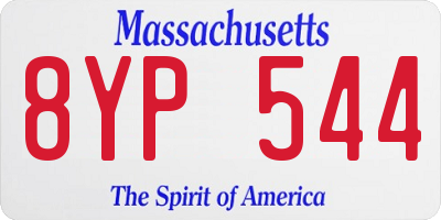 MA license plate 8YP544
