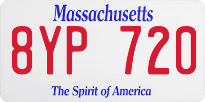 MA license plate 8YP720