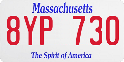 MA license plate 8YP730