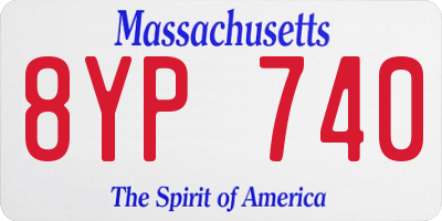 MA license plate 8YP740