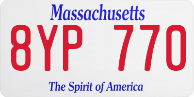 MA license plate 8YP770