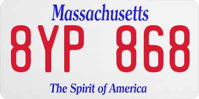 MA license plate 8YP868