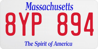 MA license plate 8YP894