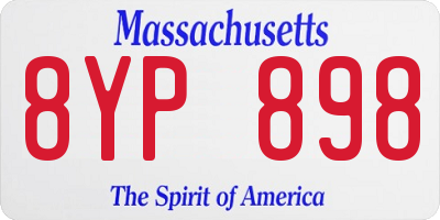 MA license plate 8YP898