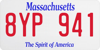 MA license plate 8YP941