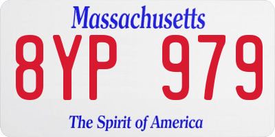 MA license plate 8YP979