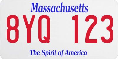 MA license plate 8YQ123