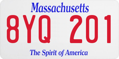 MA license plate 8YQ201
