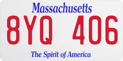 MA license plate 8YQ406