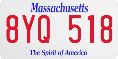 MA license plate 8YQ518