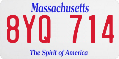 MA license plate 8YQ714