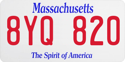 MA license plate 8YQ820