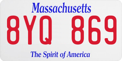 MA license plate 8YQ869