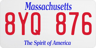 MA license plate 8YQ876