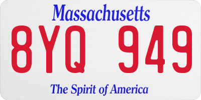 MA license plate 8YQ949