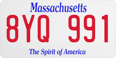 MA license plate 8YQ991