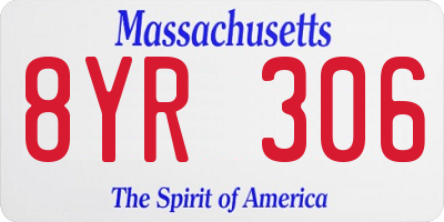 MA license plate 8YR306