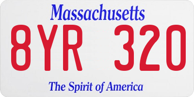 MA license plate 8YR320