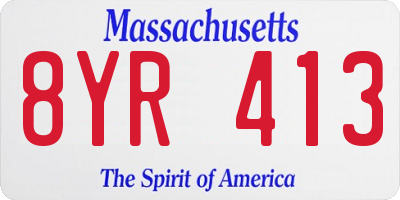 MA license plate 8YR413
