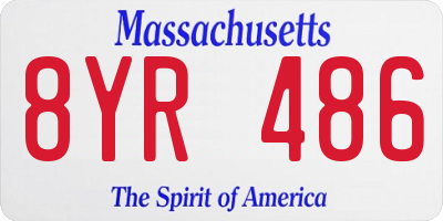 MA license plate 8YR486