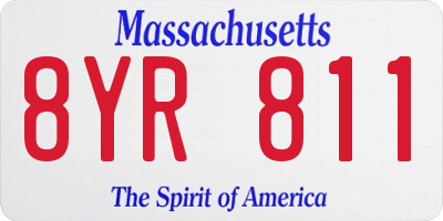 MA license plate 8YR811