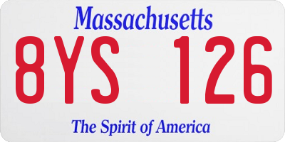 MA license plate 8YS126