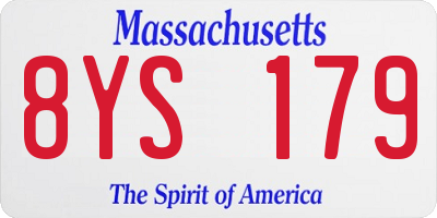 MA license plate 8YS179