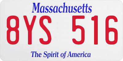 MA license plate 8YS516