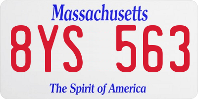 MA license plate 8YS563