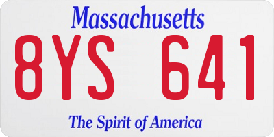 MA license plate 8YS641