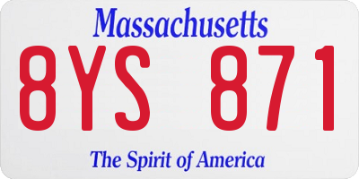 MA license plate 8YS871