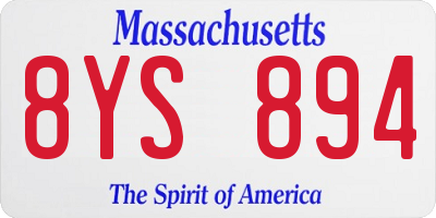 MA license plate 8YS894
