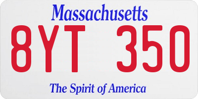 MA license plate 8YT350
