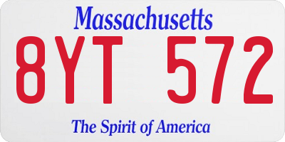 MA license plate 8YT572