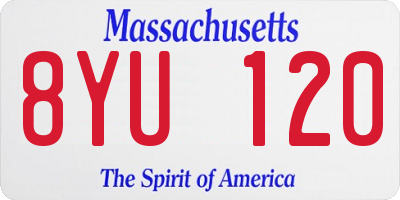 MA license plate 8YU120