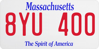 MA license plate 8YU400