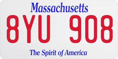 MA license plate 8YU908