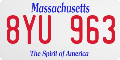 MA license plate 8YU963
