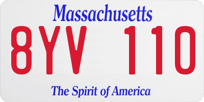 MA license plate 8YV110